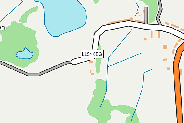 LL54 6BG map - OS OpenMap – Local (Ordnance Survey)