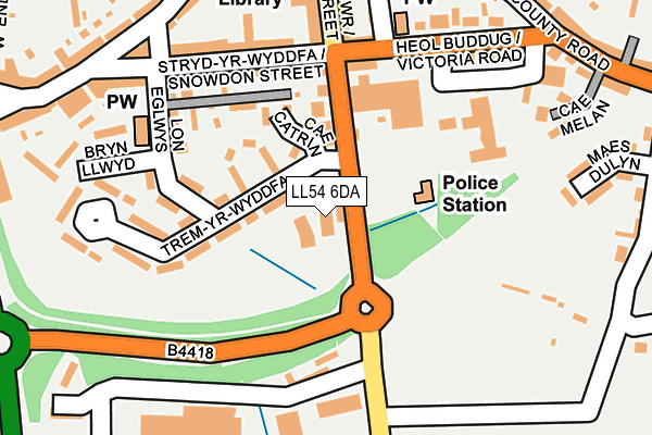 LL54 6DA map - OS OpenMap – Local (Ordnance Survey)