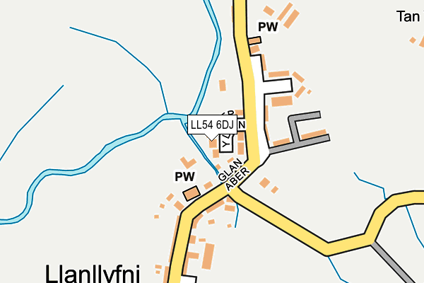 LL54 6DJ map - OS OpenMap – Local (Ordnance Survey)