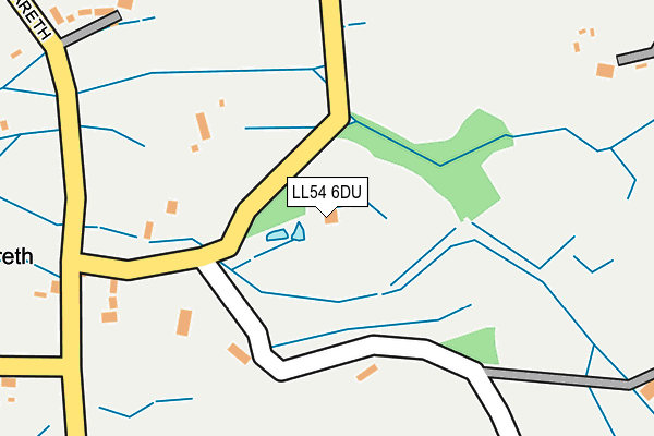 LL54 6DU map - OS OpenMap – Local (Ordnance Survey)