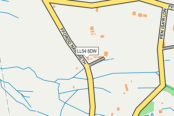 LL54 6DW map - OS OpenMap – Local (Ordnance Survey)