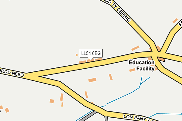 LL54 6EG map - OS OpenMap – Local (Ordnance Survey)