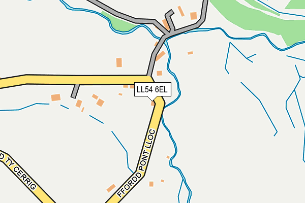 LL54 6EL map - OS OpenMap – Local (Ordnance Survey)