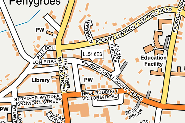 LL54 6ES map - OS OpenMap – Local (Ordnance Survey)