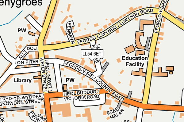 LL54 6ET map - OS OpenMap – Local (Ordnance Survey)