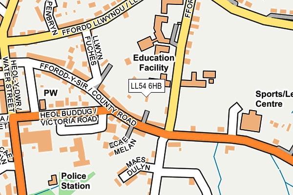 LL54 6HB map - OS OpenMap – Local (Ordnance Survey)