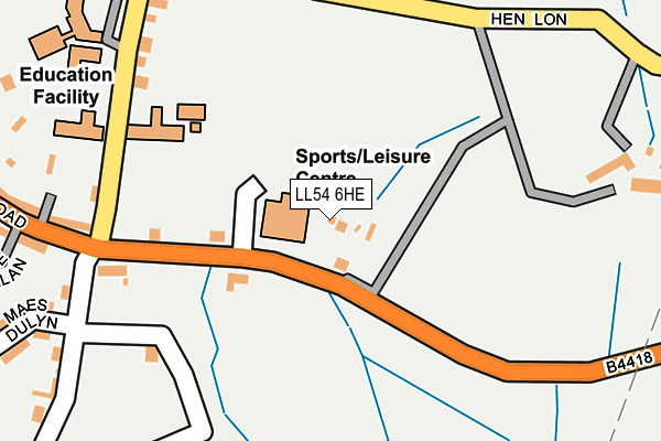 LL54 6HE map - OS OpenMap – Local (Ordnance Survey)