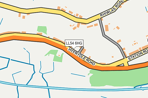 LL54 6HG map - OS OpenMap – Local (Ordnance Survey)