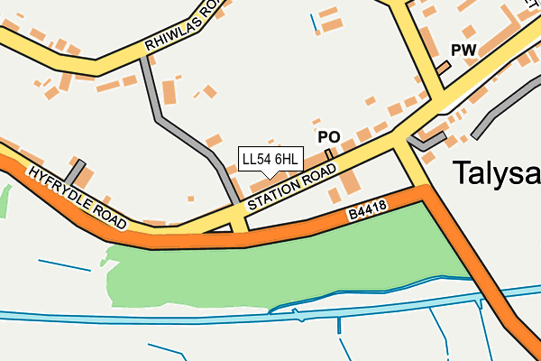 LL54 6HL map - OS OpenMap – Local (Ordnance Survey)
