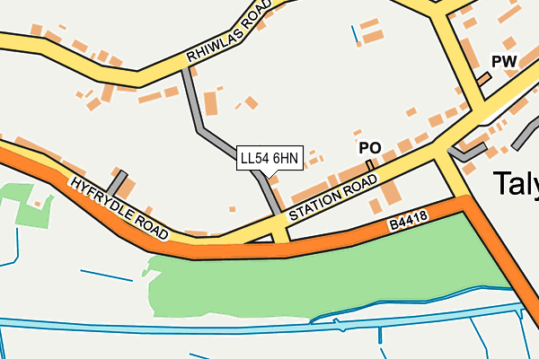 LL54 6HN map - OS OpenMap – Local (Ordnance Survey)