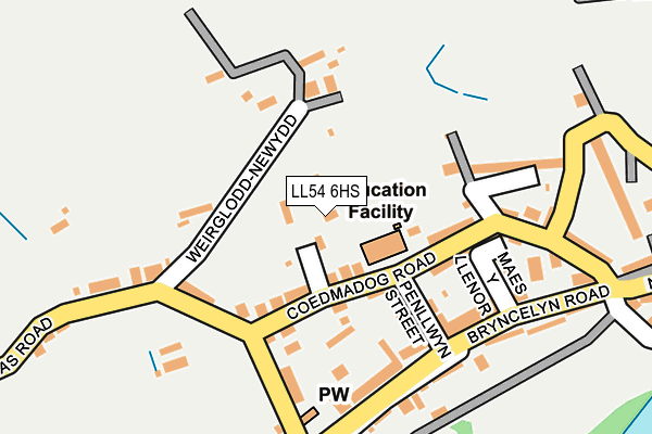 LL54 6HS map - OS OpenMap – Local (Ordnance Survey)
