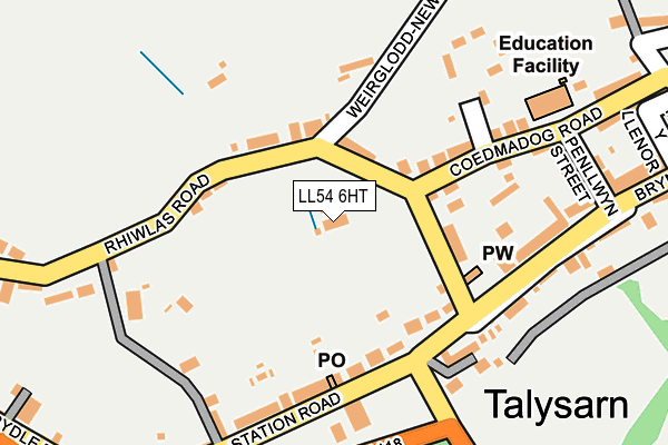 LL54 6HT map - OS OpenMap – Local (Ordnance Survey)
