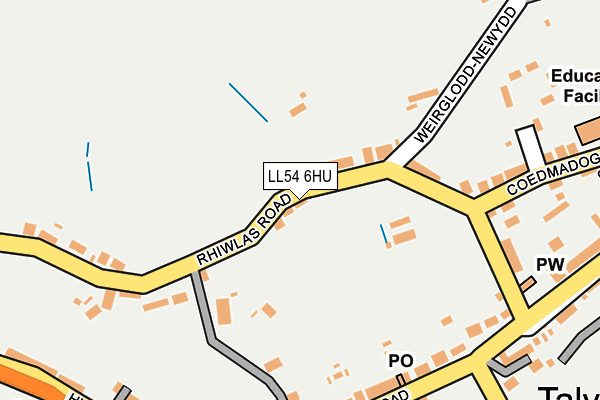 LL54 6HU map - OS OpenMap – Local (Ordnance Survey)