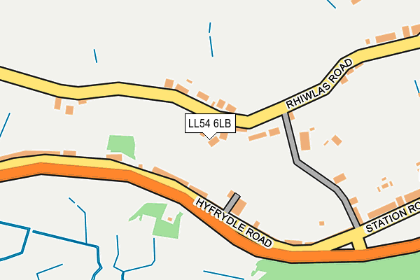LL54 6LB map - OS OpenMap – Local (Ordnance Survey)