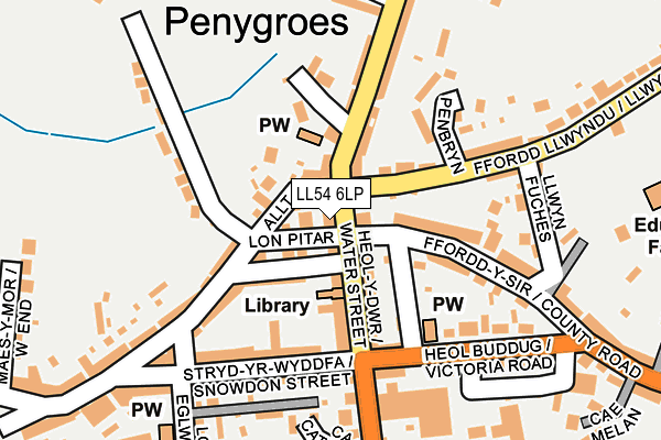 LL54 6LP map - OS OpenMap – Local (Ordnance Survey)