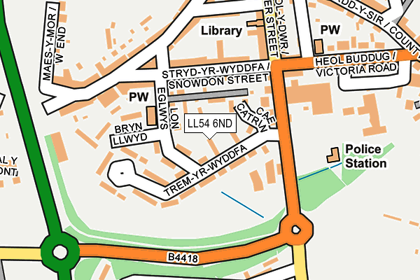 LL54 6ND map - OS OpenMap – Local (Ordnance Survey)