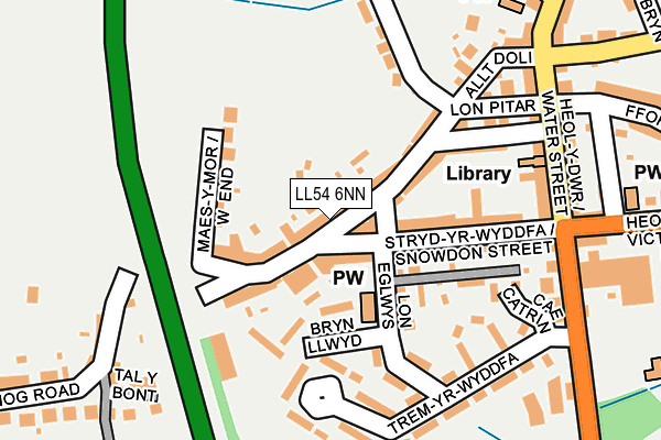 LL54 6NN map - OS OpenMap – Local (Ordnance Survey)