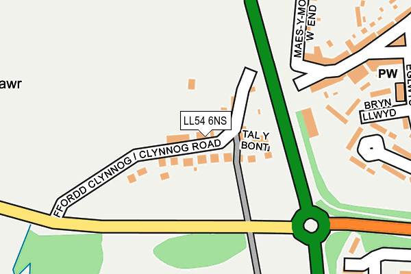 LL54 6NS map - OS OpenMap – Local (Ordnance Survey)