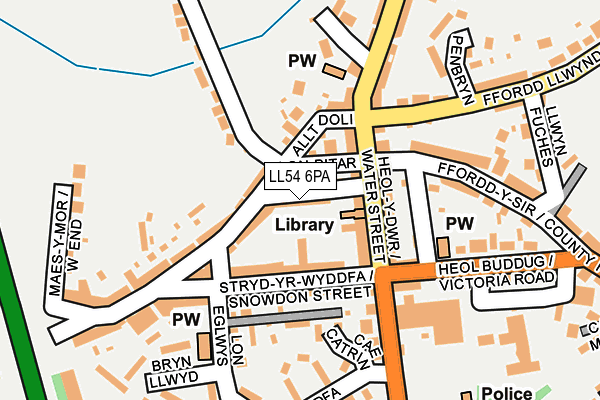 LL54 6PA map - OS OpenMap – Local (Ordnance Survey)