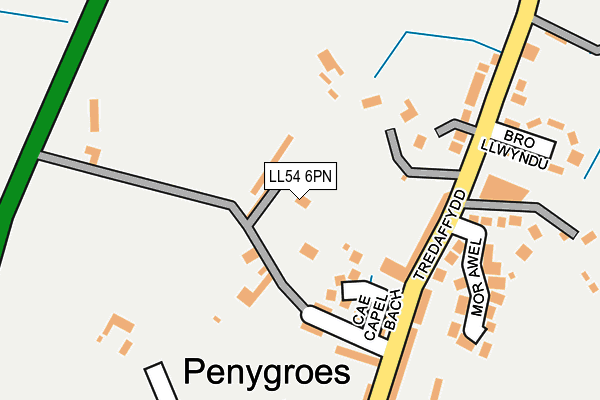 LL54 6PN map - OS OpenMap – Local (Ordnance Survey)