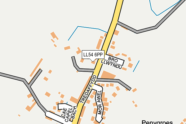 LL54 6PP map - OS OpenMap – Local (Ordnance Survey)