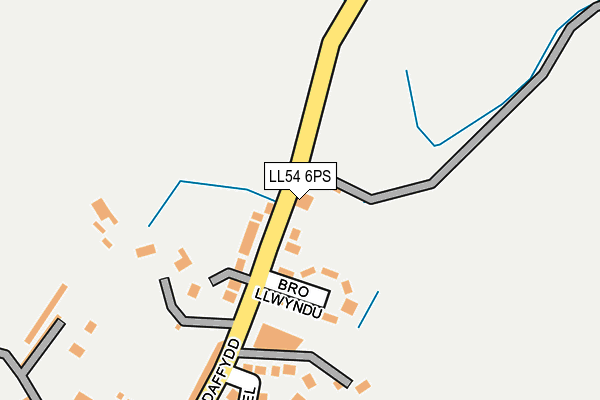LL54 6PS map - OS OpenMap – Local (Ordnance Survey)