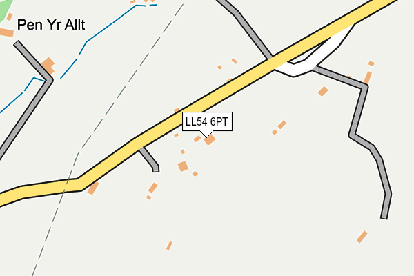 LL54 6PT map - OS OpenMap – Local (Ordnance Survey)