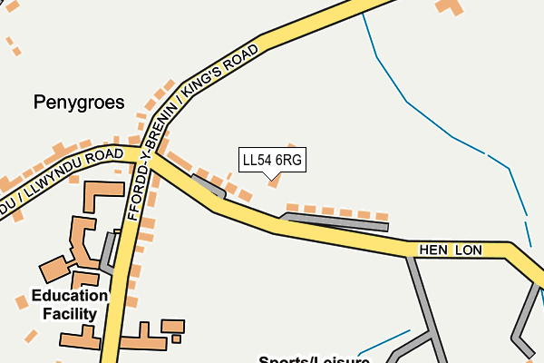 LL54 6RG map - OS OpenMap – Local (Ordnance Survey)