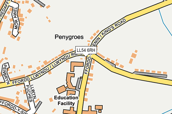 LL54 6RH map - OS OpenMap – Local (Ordnance Survey)