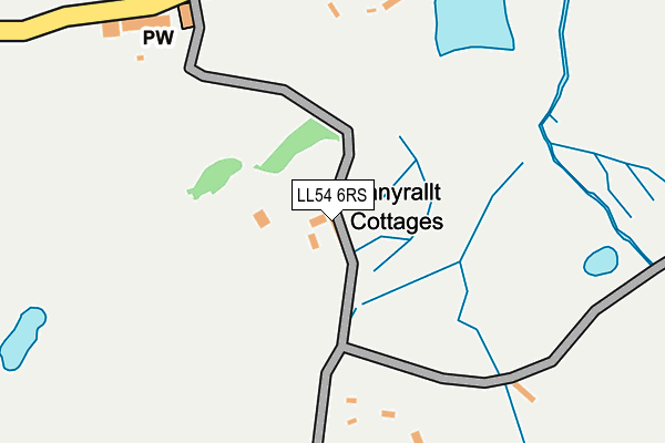 LL54 6RS map - OS OpenMap – Local (Ordnance Survey)