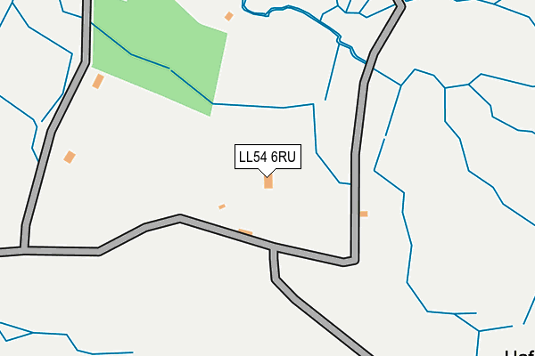 LL54 6RU map - OS OpenMap – Local (Ordnance Survey)
