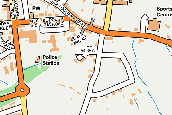 LL54 6RW map - OS OpenMap – Local (Ordnance Survey)