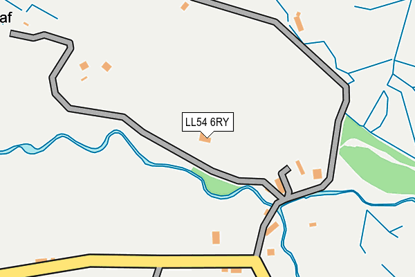 LL54 6RY map - OS OpenMap – Local (Ordnance Survey)