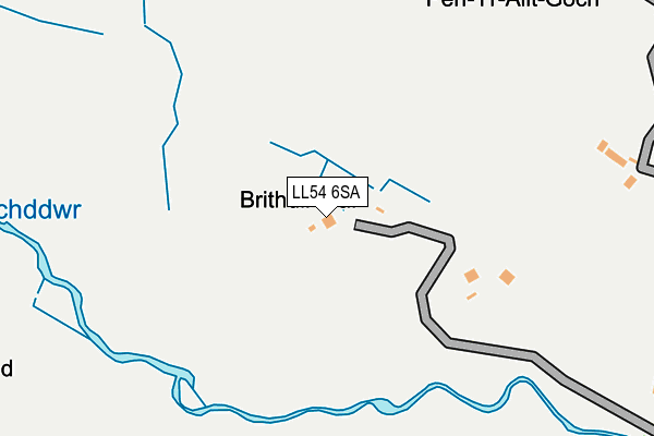 LL54 6SA map - OS OpenMap – Local (Ordnance Survey)