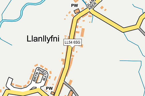 LL54 6SG map - OS OpenMap – Local (Ordnance Survey)