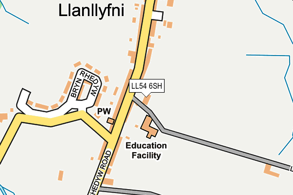 LL54 6SH map - OS OpenMap – Local (Ordnance Survey)