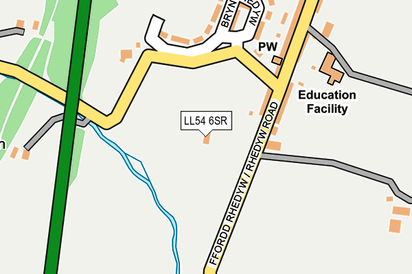 LL54 6SR map - OS OpenMap – Local (Ordnance Survey)