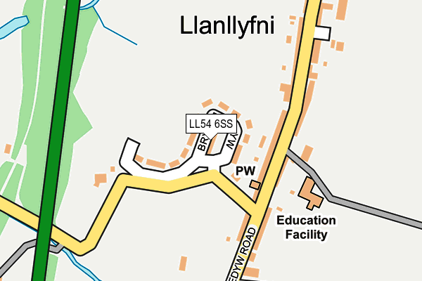 LL54 6SS map - OS OpenMap – Local (Ordnance Survey)