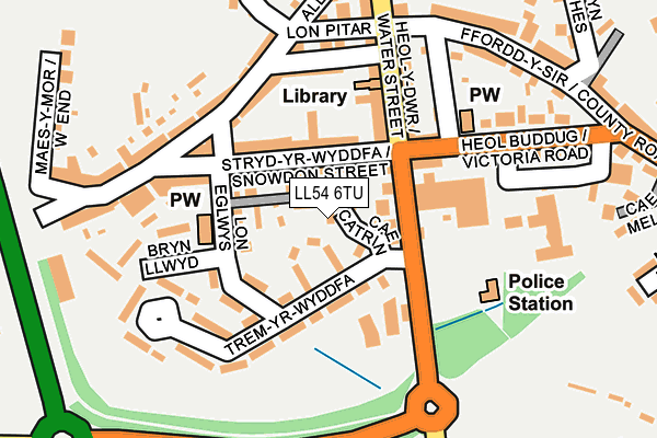 LL54 6TU map - OS OpenMap – Local (Ordnance Survey)