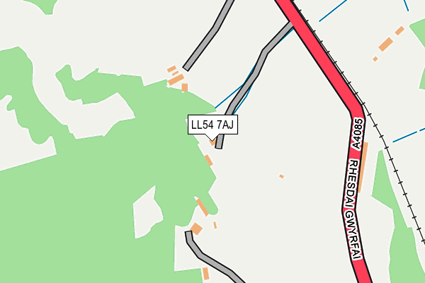 LL54 7AJ map - OS OpenMap – Local (Ordnance Survey)