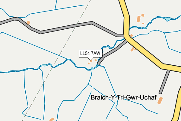 LL54 7AW map - OS OpenMap – Local (Ordnance Survey)