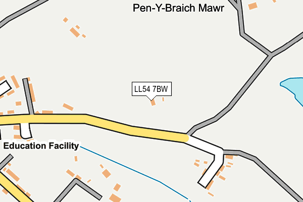 LL54 7BW map - OS OpenMap – Local (Ordnance Survey)