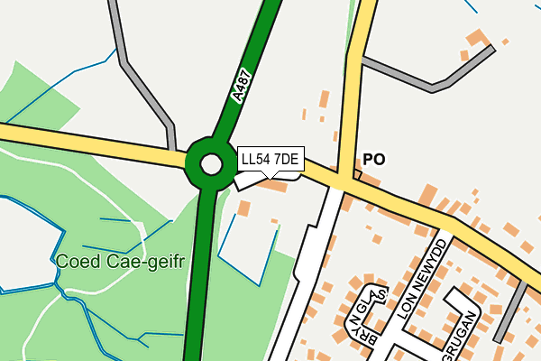 LL54 7DE map - OS OpenMap – Local (Ordnance Survey)