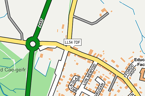 LL54 7DF map - OS OpenMap – Local (Ordnance Survey)