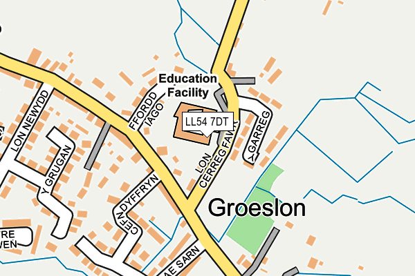 LL54 7DT map - OS OpenMap – Local (Ordnance Survey)