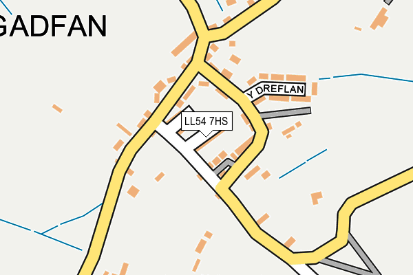 LL54 7HS map - OS OpenMap – Local (Ordnance Survey)