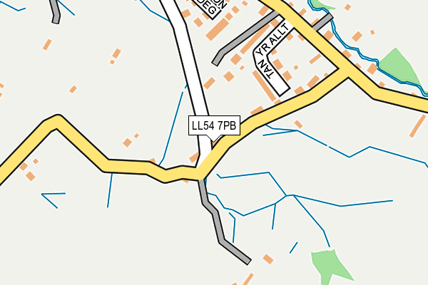 LL54 7PB map - OS OpenMap – Local (Ordnance Survey)