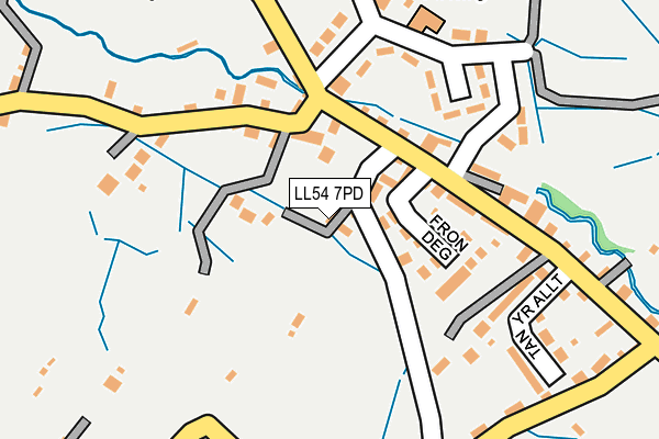 LL54 7PD map - OS OpenMap – Local (Ordnance Survey)