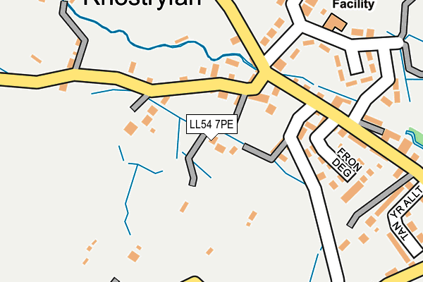 LL54 7PE map - OS OpenMap – Local (Ordnance Survey)