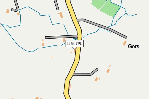LL54 7PU map - OS OpenMap – Local (Ordnance Survey)